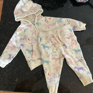 Angel Dear Cream Unicorn Kids Matching Set